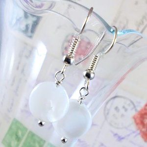 Simple Mother of Pearl Shell Earrings